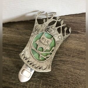 Stained Glass and Metal Owl Night Light